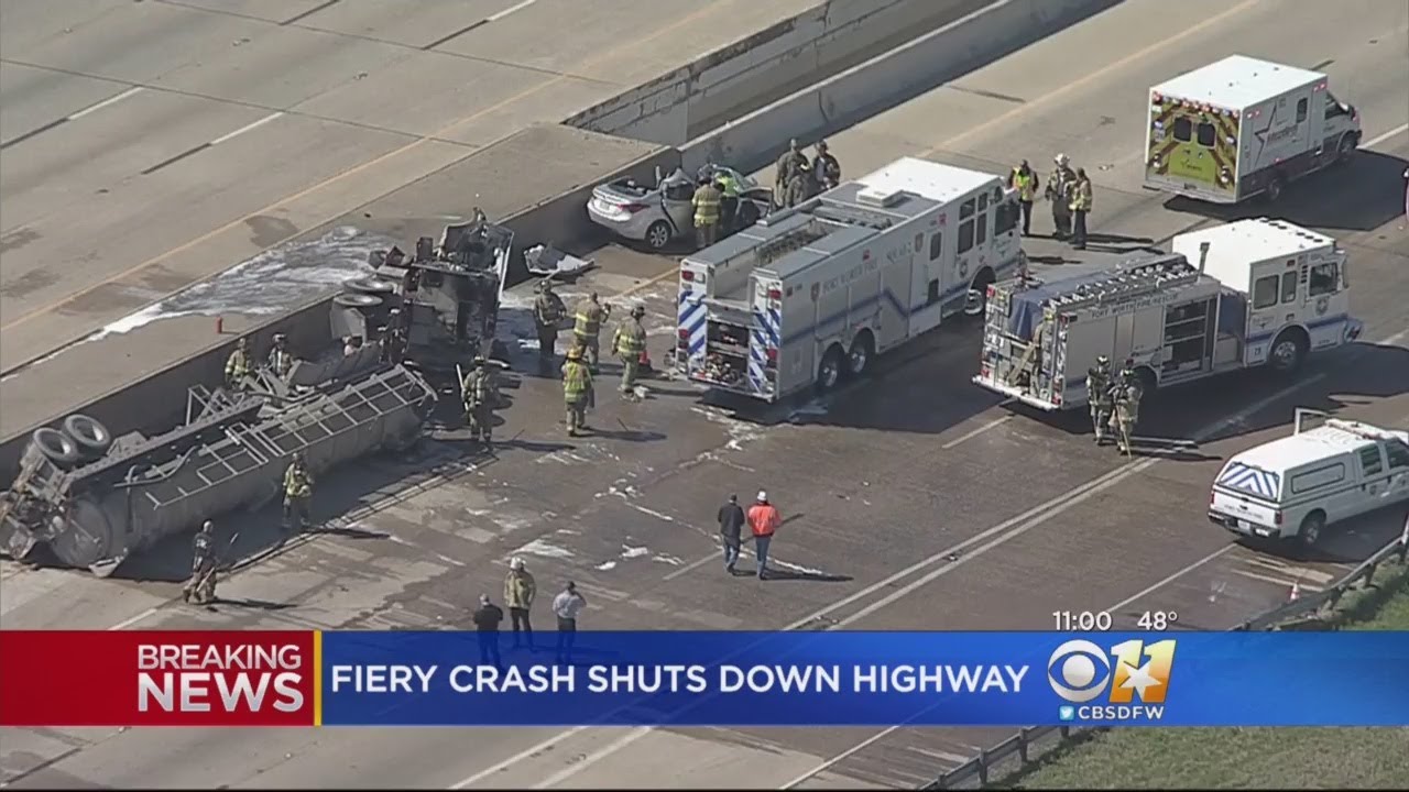 Fiery Crash Closes Part Of Interstate-20 In Fort Worth