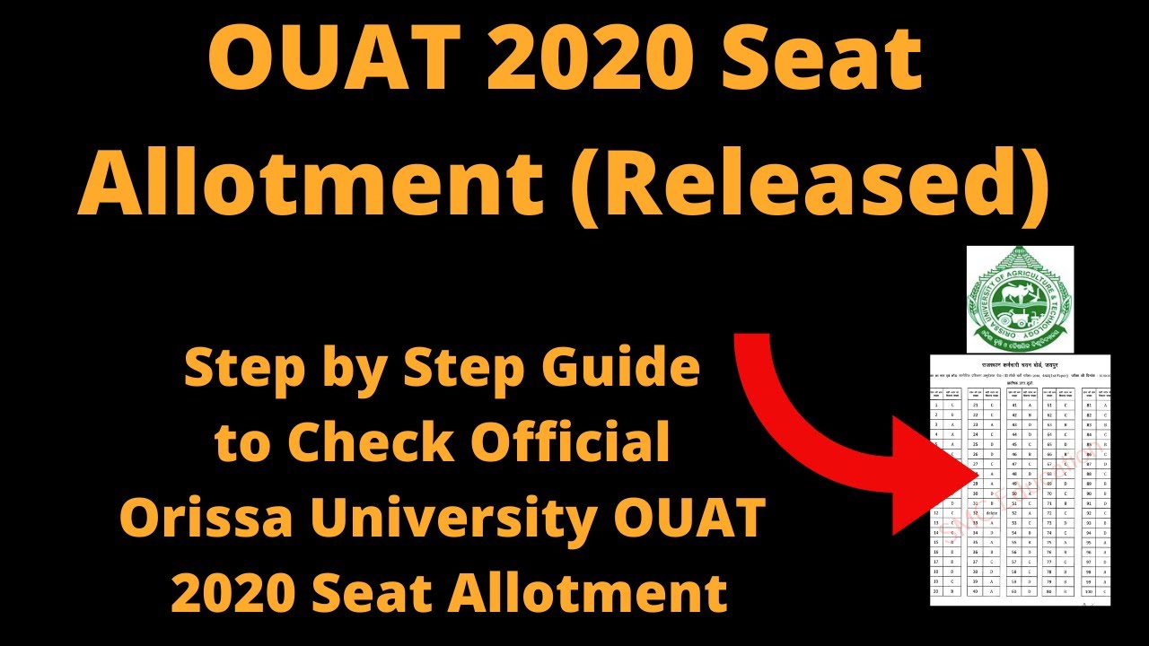 OUAT 2020 Seat Allotment (Released)-How to Check Official Orissa University OUAT 2020 Seat Allotment