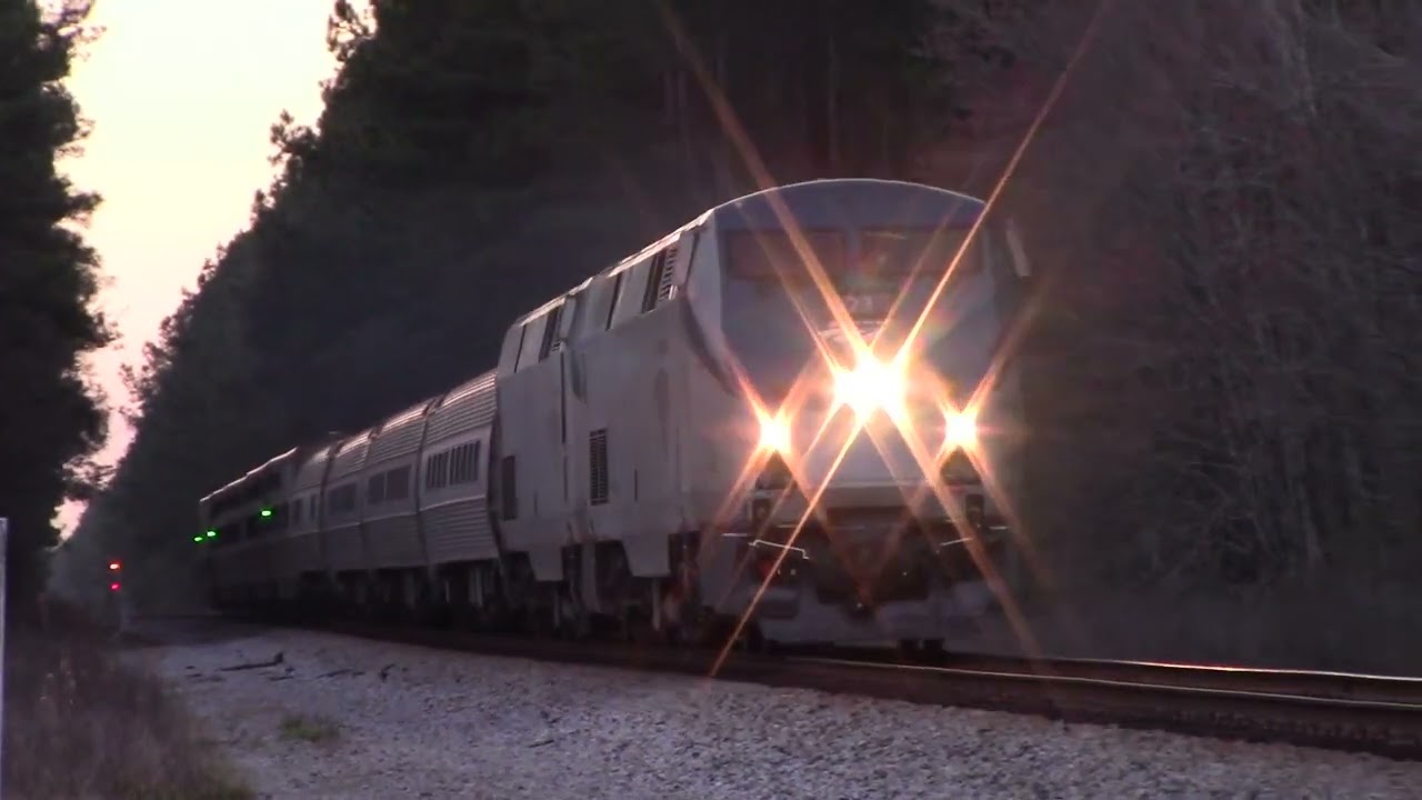 Amtrak P098-20 zooming along the Nahunta Sub 2/20/23