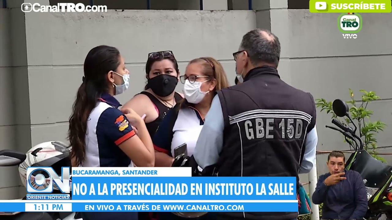 Plantón en el Instituto San José De La Salle, por presunta presión para retomar la presencialidad