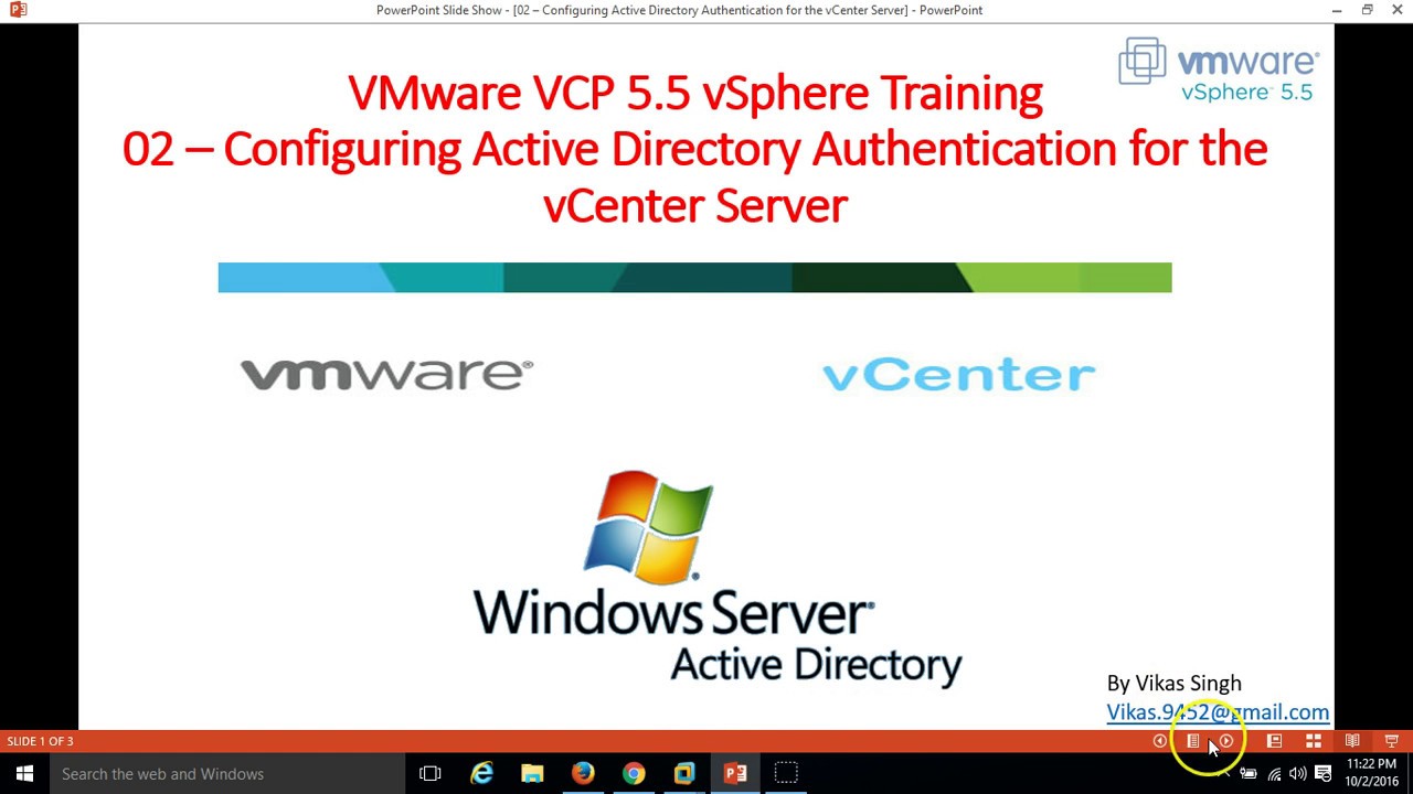 Configuring Active Directory Authentication for the vCenter Server 5.5