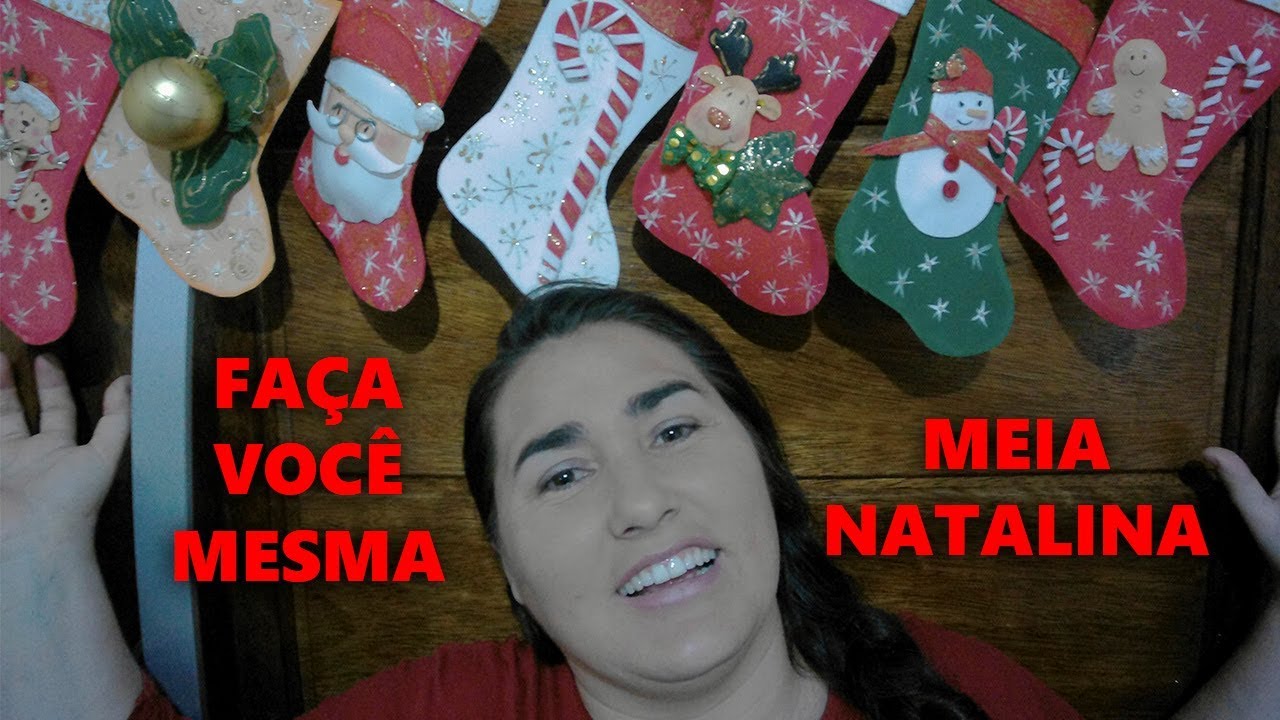 Como Fazer Meia Natalina de E.V.A. - Artesanato de Natal