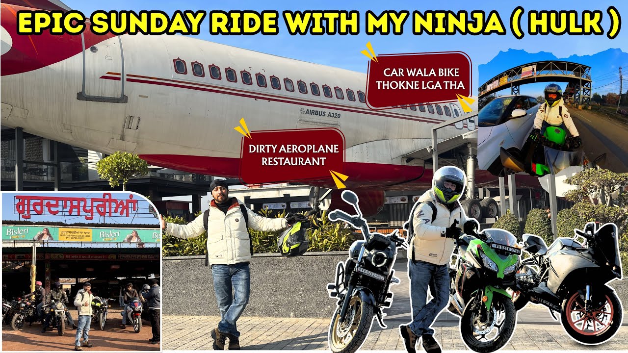 EPIC SUNDAY RIDE WITH MY NINJA 🏍️ || Car Wala Bike Thokne Lga Tha 😱 || DIRTY AEROPLANE ✈️ RESTAURANT