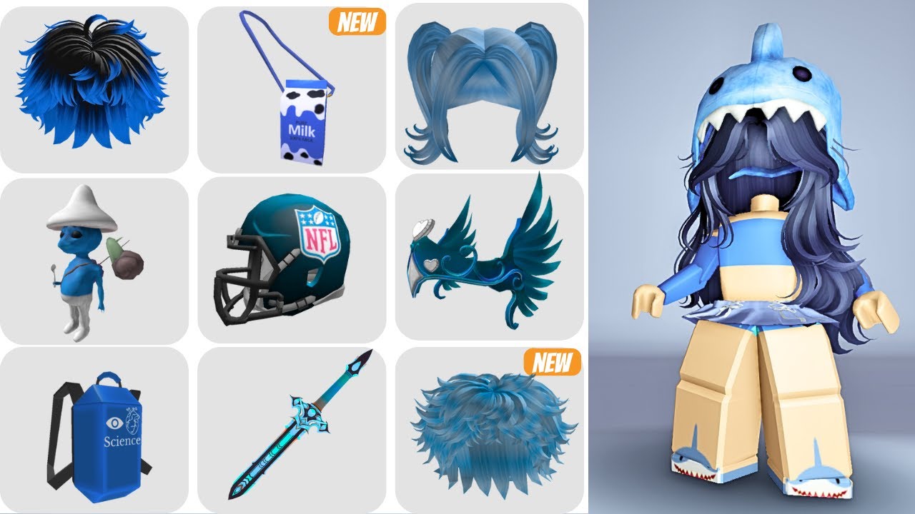 10 NOVOS ITENS AZUIS GRÁTIS NO ROBLOX! 💙