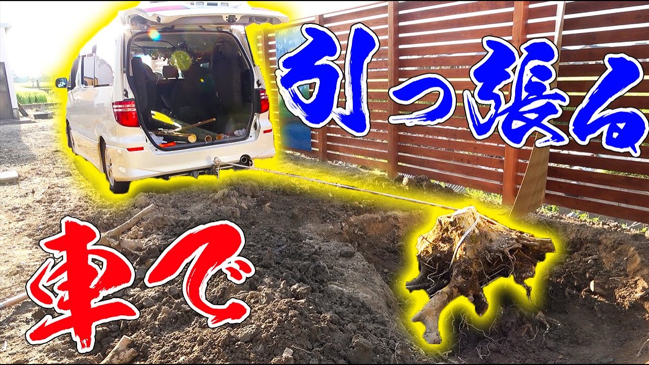 ユンボでも抜けなかった木の根を引っこ抜く！！
