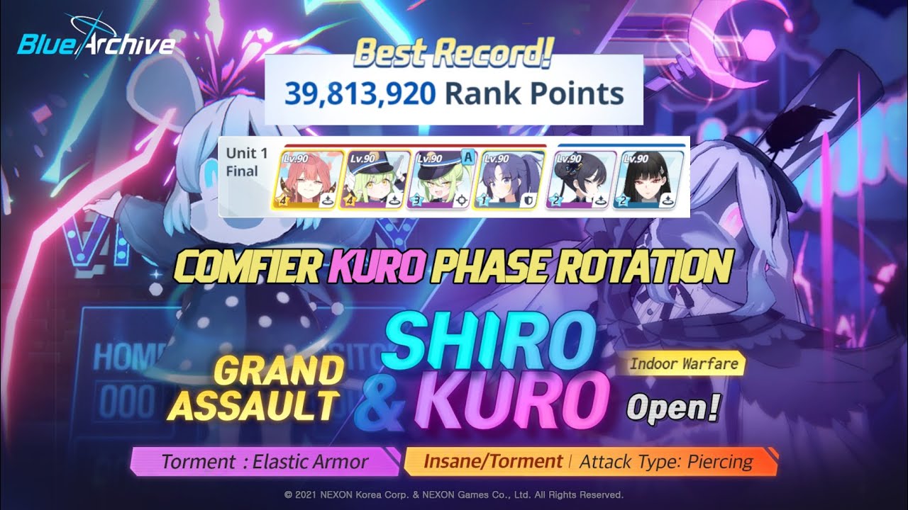 [Blue Archive] Grand Assault ShiroKuro Indoor TORMENT Purple - Comfy Kuro Phase