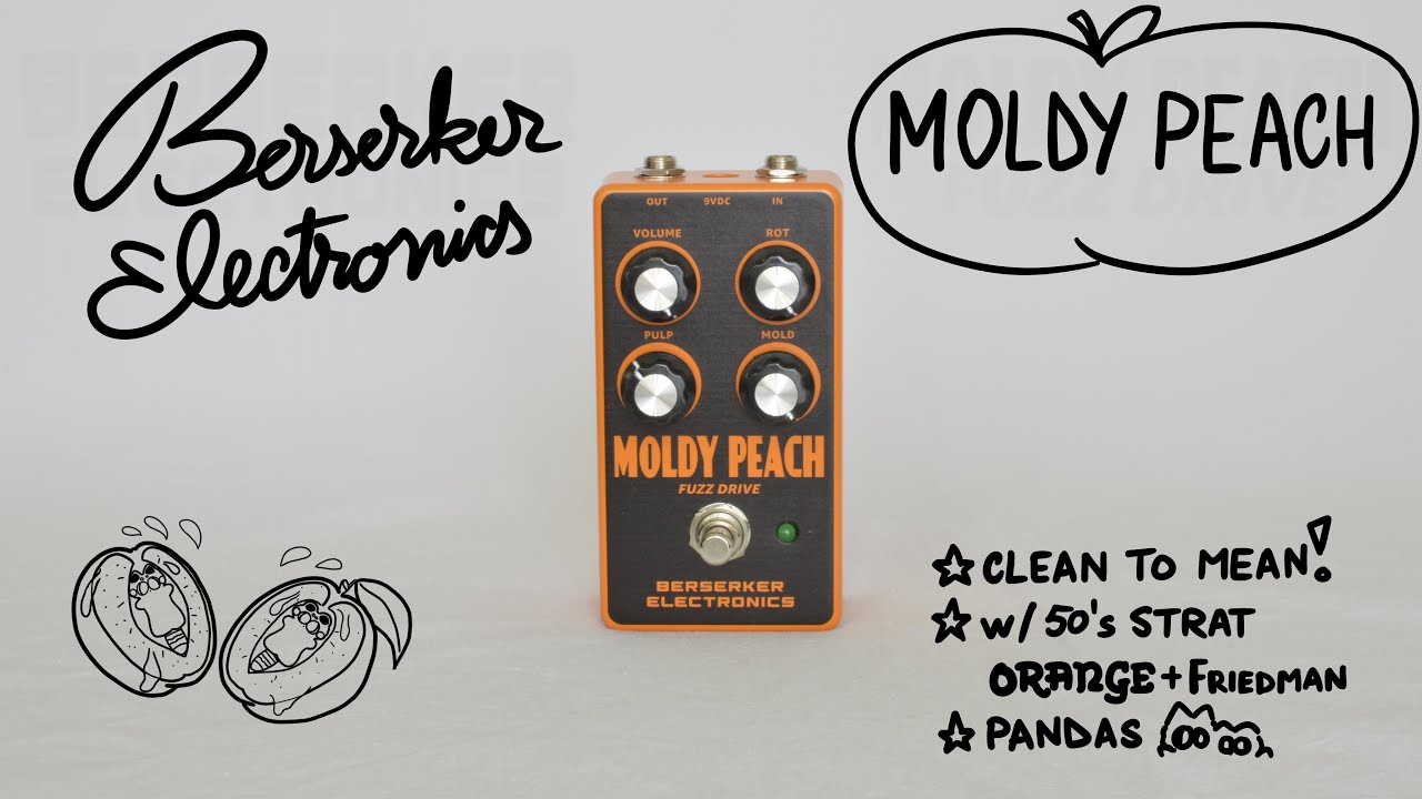 Berserker Electronics MOLDY PEACH | Unique dynamic Fuzz Drive pedal Demo + Review CLEAN to HIGH GAIN