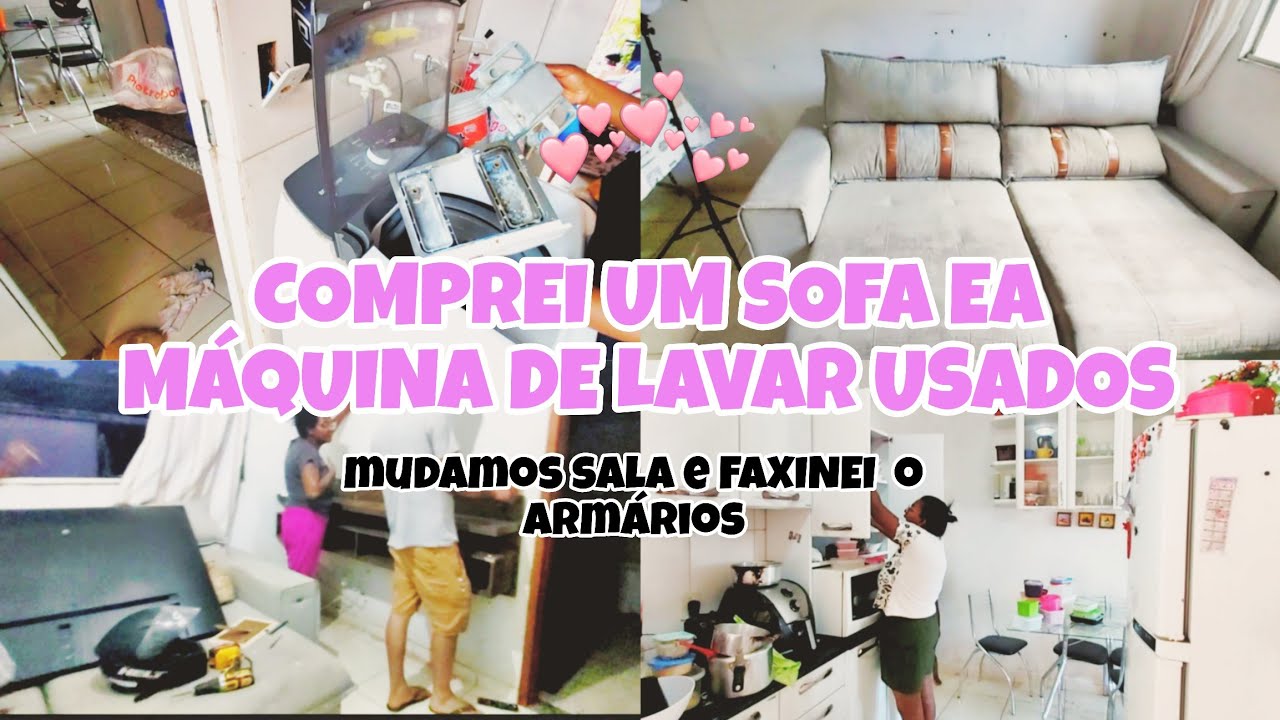 COMPREI SOFÁ EA MÁQUINA DE LACAR USADOS FAXINEI MEU ARMÁRIO LIMPEI MEU SOFÁ COM UM PRODUTO DA SHOPEE