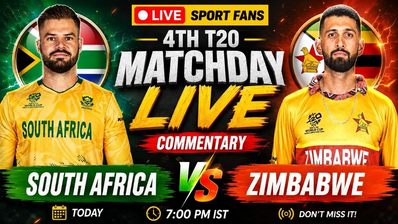 🔴Live: South Africa vs Zimbabwe 4th Match | Live Cricket Score & Commentary live cricket match today