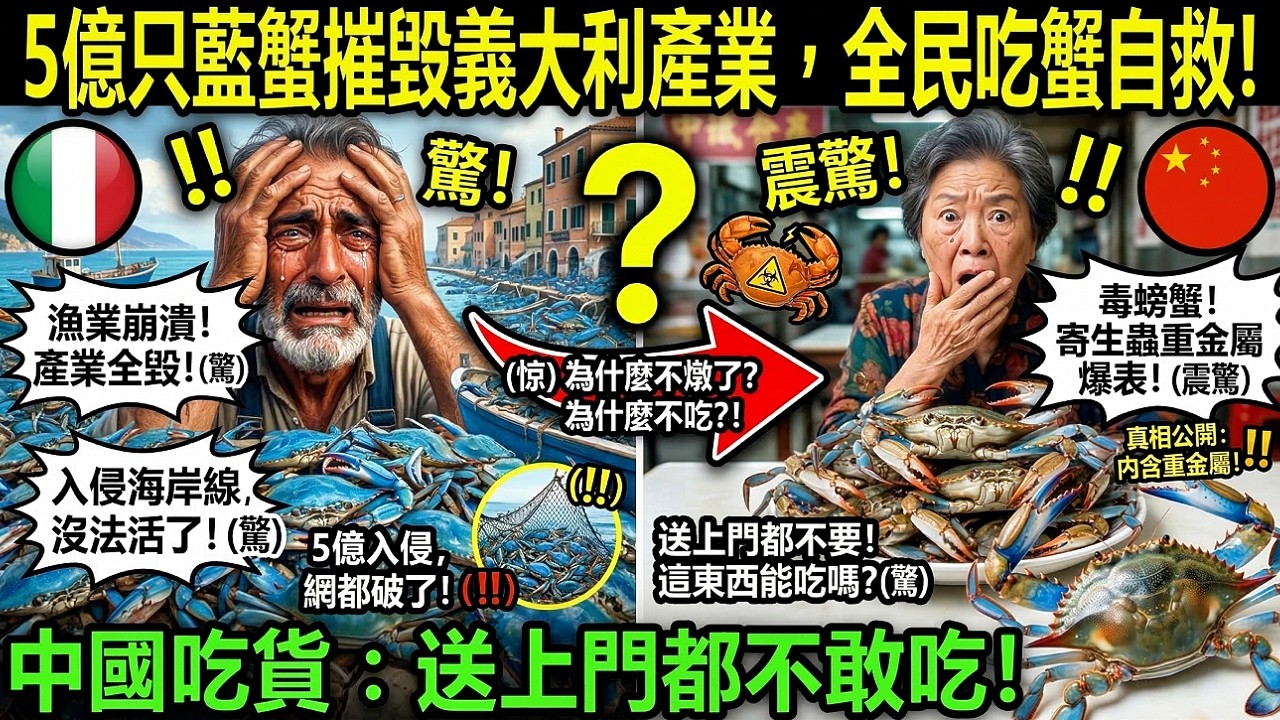 地中海藍蟹氾濫成災，總理親自下廚，為何中國堅決不進口？真相太紮心
