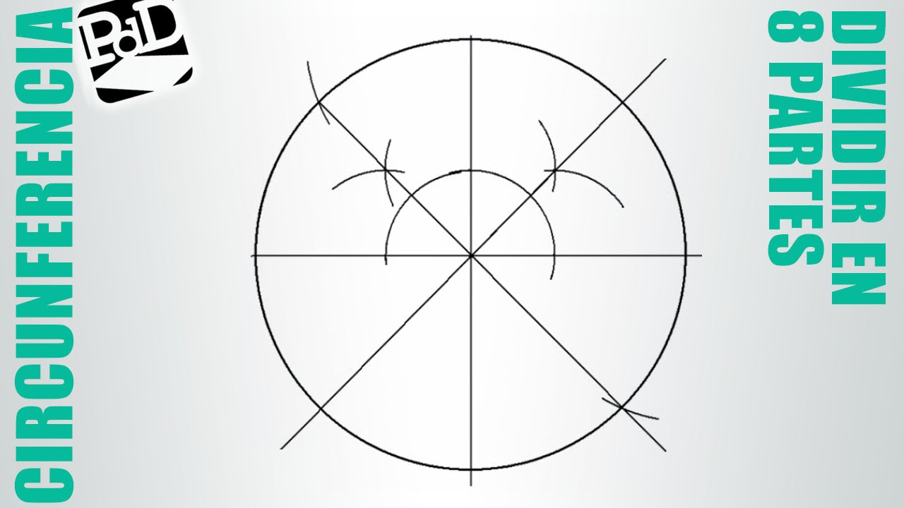Dividir una circunferencia en 8 partes iguales.
