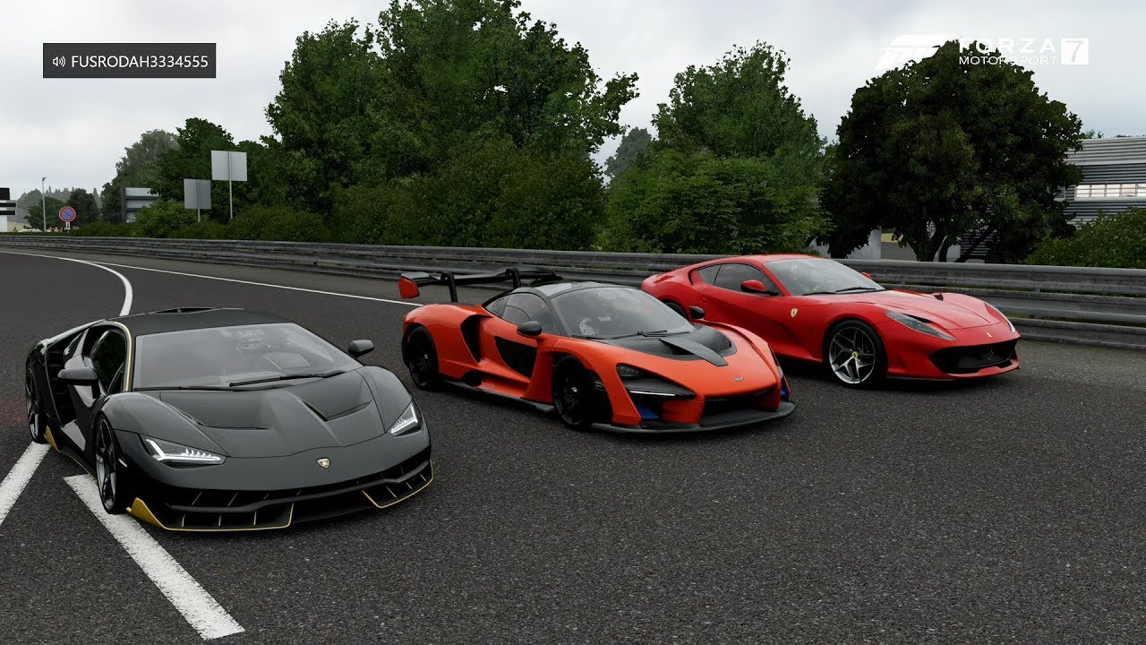 Forza 7 Drag race: Lamborghini Centenario vs McLaren Senna vs Ferrari 812 Superfast