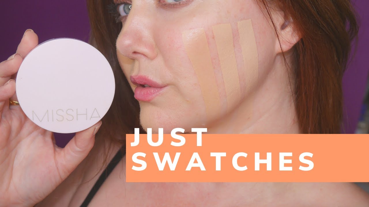 ПРОСТО СВОТЧИ | СВОТЧИ тонального крема Missha Cushion Foundation, оттенки 21 - 23 - 25 | girlget...
