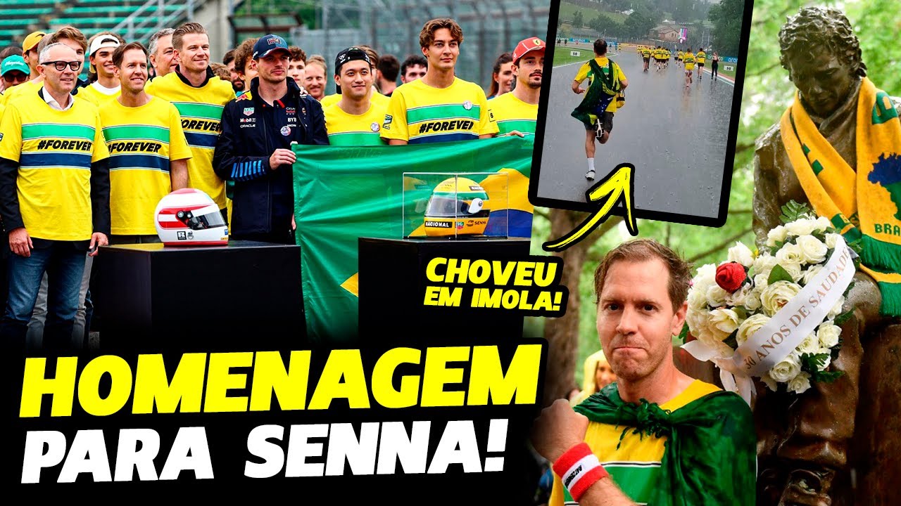 VETTEL UNE TODOS OS PILOTOS EM HOMENAGEM À SENNA E RATZENBERGER! ATÉ CHOVEU | FÓRMULA 1 | GP EM CASA