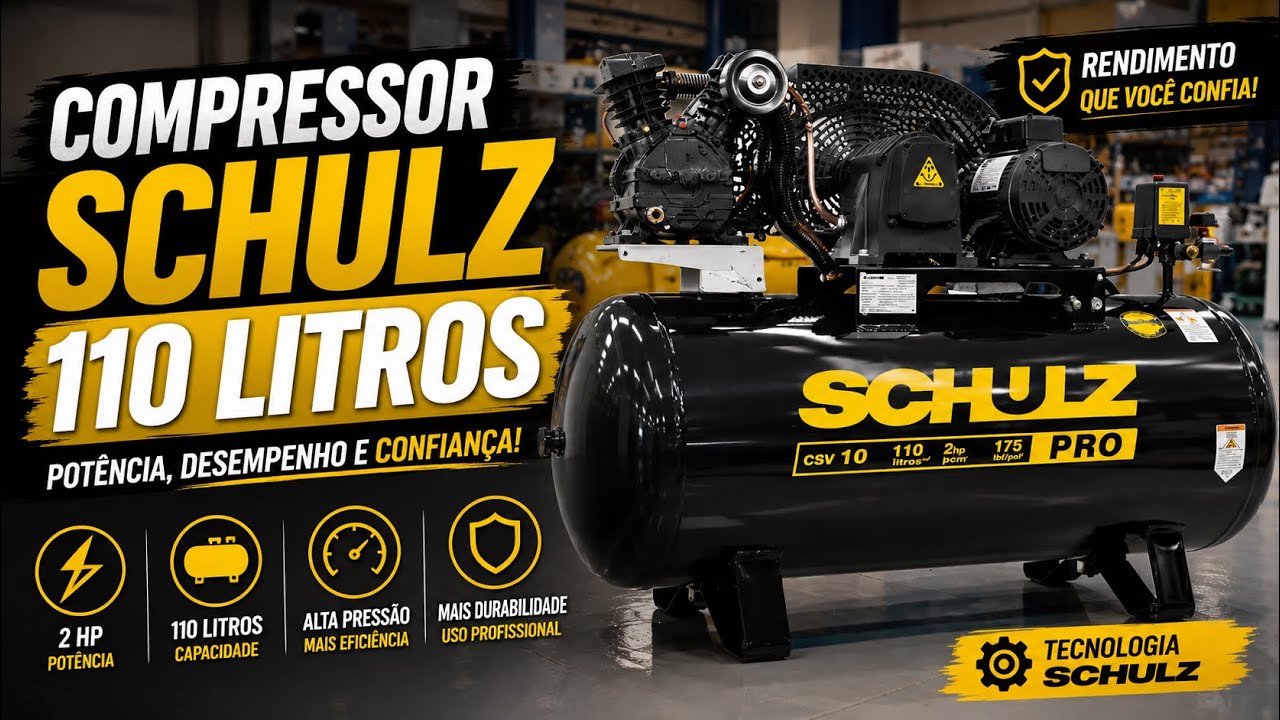 COMPRESSOR SCHULZ 110 LITROS MONOF&Aacute;SICO &Eacute; BOM? | TESTE REAL E MINHA OPINI&Atilde;O