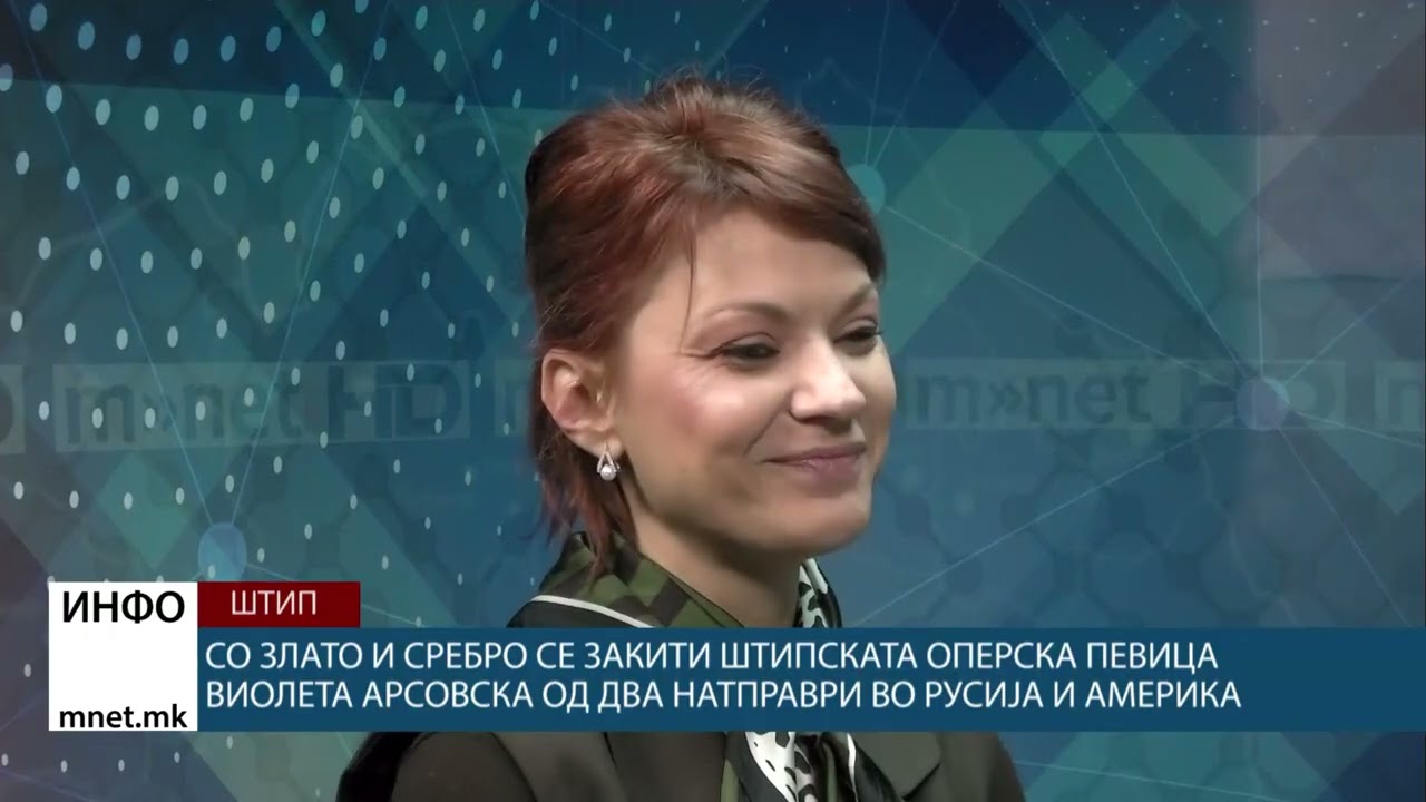 Со злато и сребро се закити штипската оперска певица Виолета Арсовска од Русија и Америка