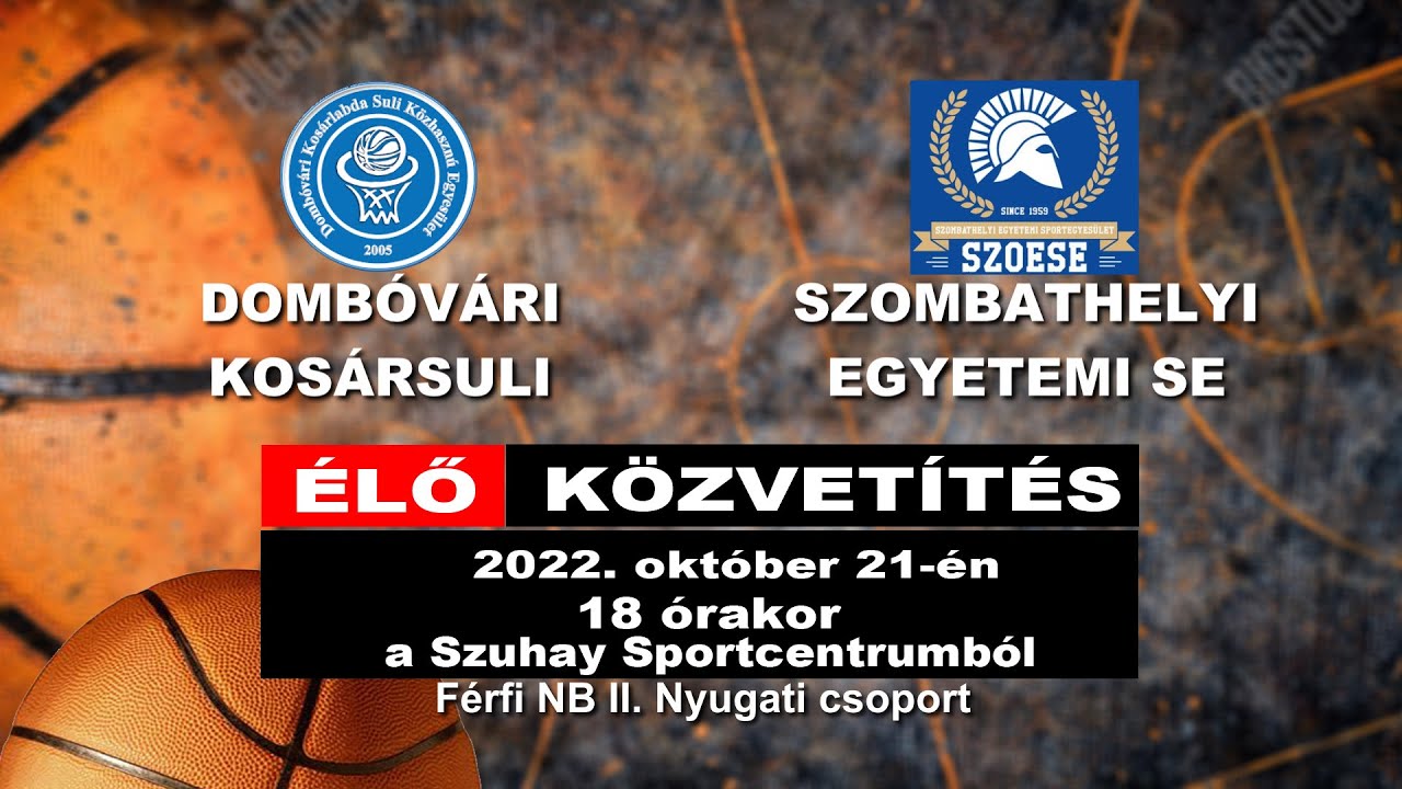 DKKE - SZOESE-SZOVA kosárlabda mérkőzés közvetítés 2022. október 21-én 18.00 órakor.