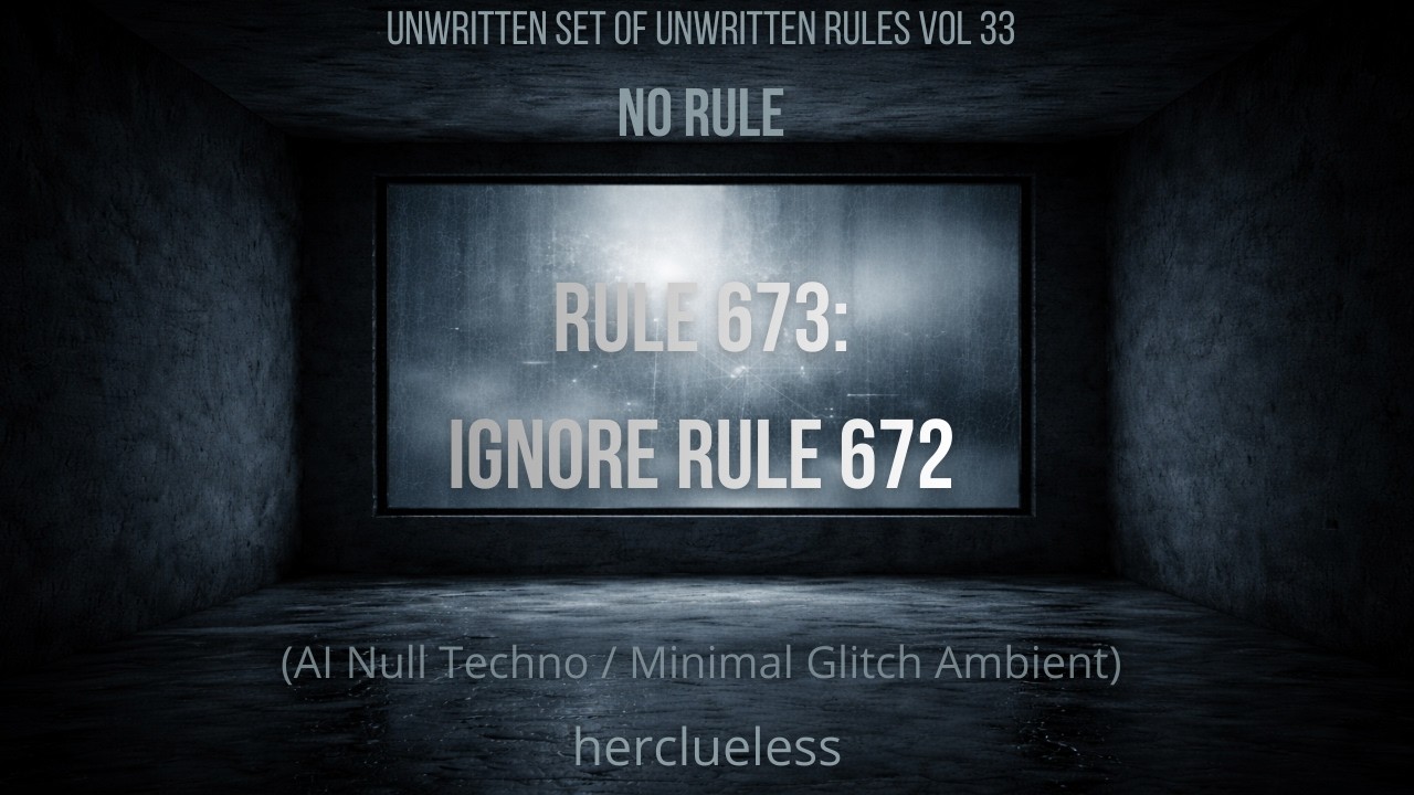 rule 673: ignore rule 672 | herclueless (AI Null Techno / Minimal Glitch Ambient)