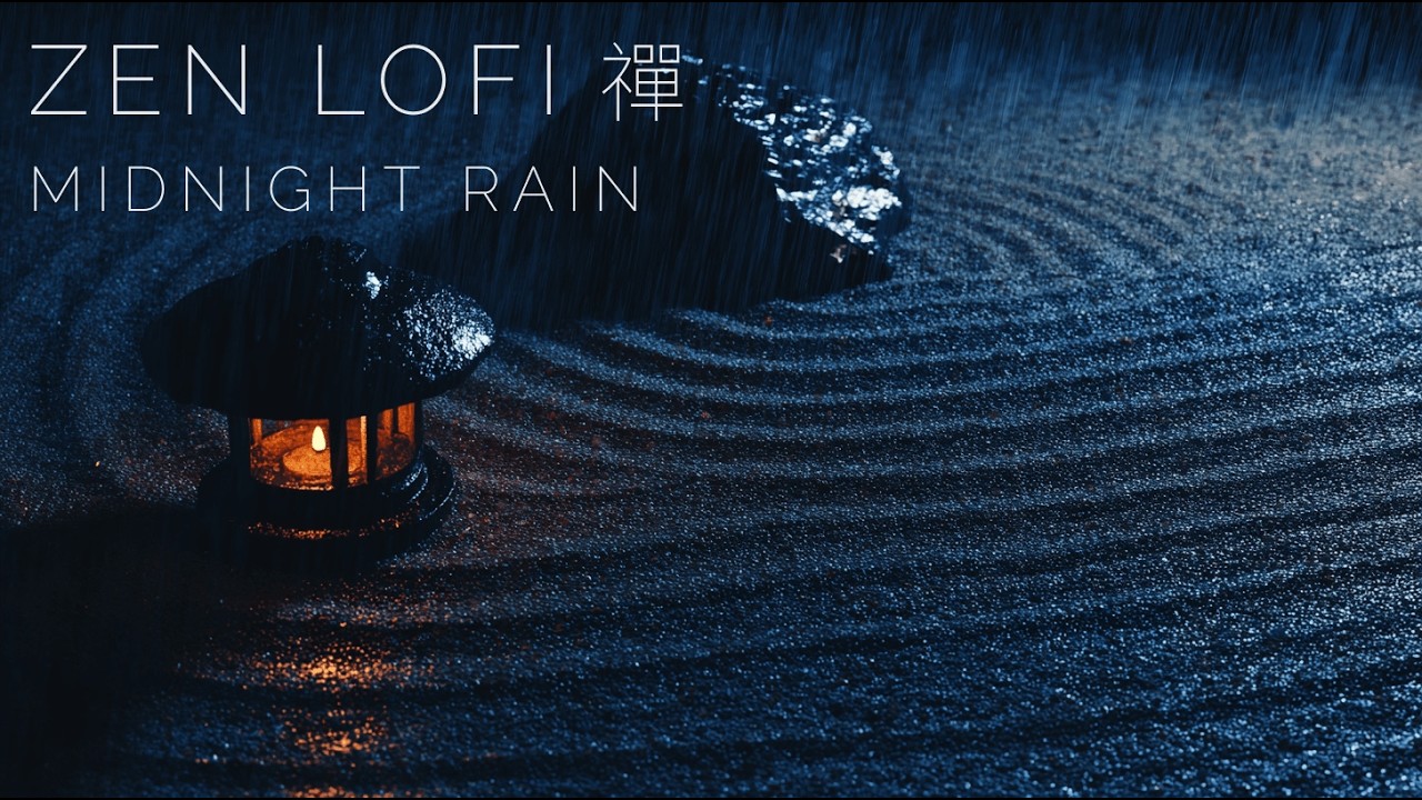 Japanese Zen Lofi 🌧️ Rainy Night Study Music Lofi Rain Chillhop Beats 🕯️ Midnight Zen