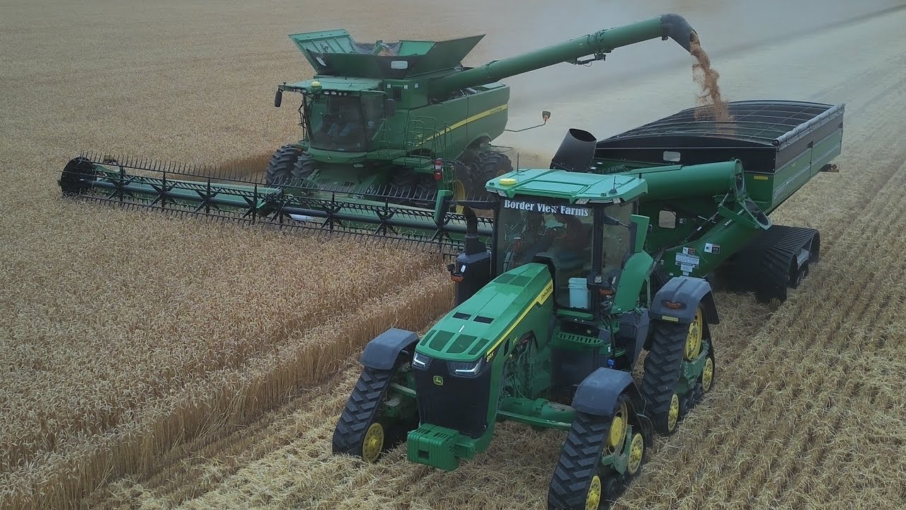 Big Day Harvesting Wheat and Planting Double Crop Beans!