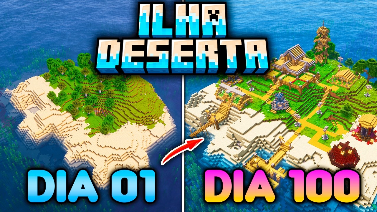 PASSEI 100 DIAS SOZINHO EM UMA ILHA NO MINECRAFT - O FILME