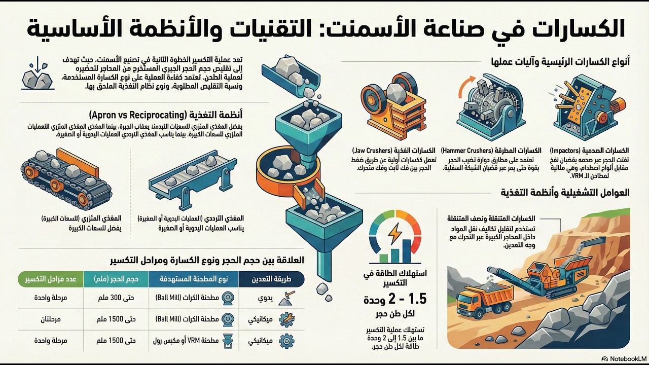 2- تقنيات التكسير في صناعة الأسمنت