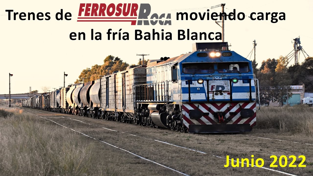 Trenes de Ferrosur Roca moviendo carga en la fría Bahía Blanca - Junio 2022