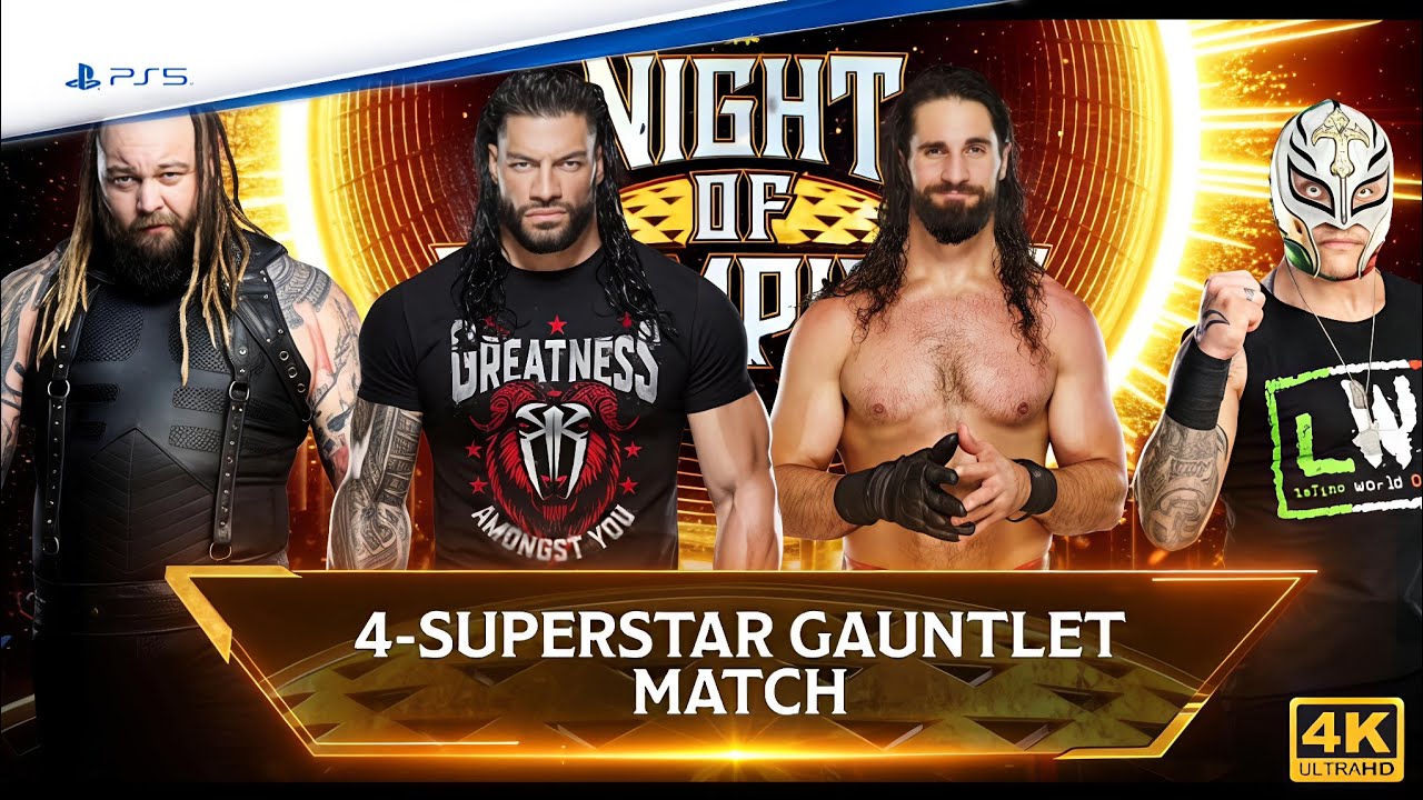 He Survived ALL 3 Superstars?! 😱 4-Man Gauntlet Match Goes INSANE! | WWE 2K24 4K