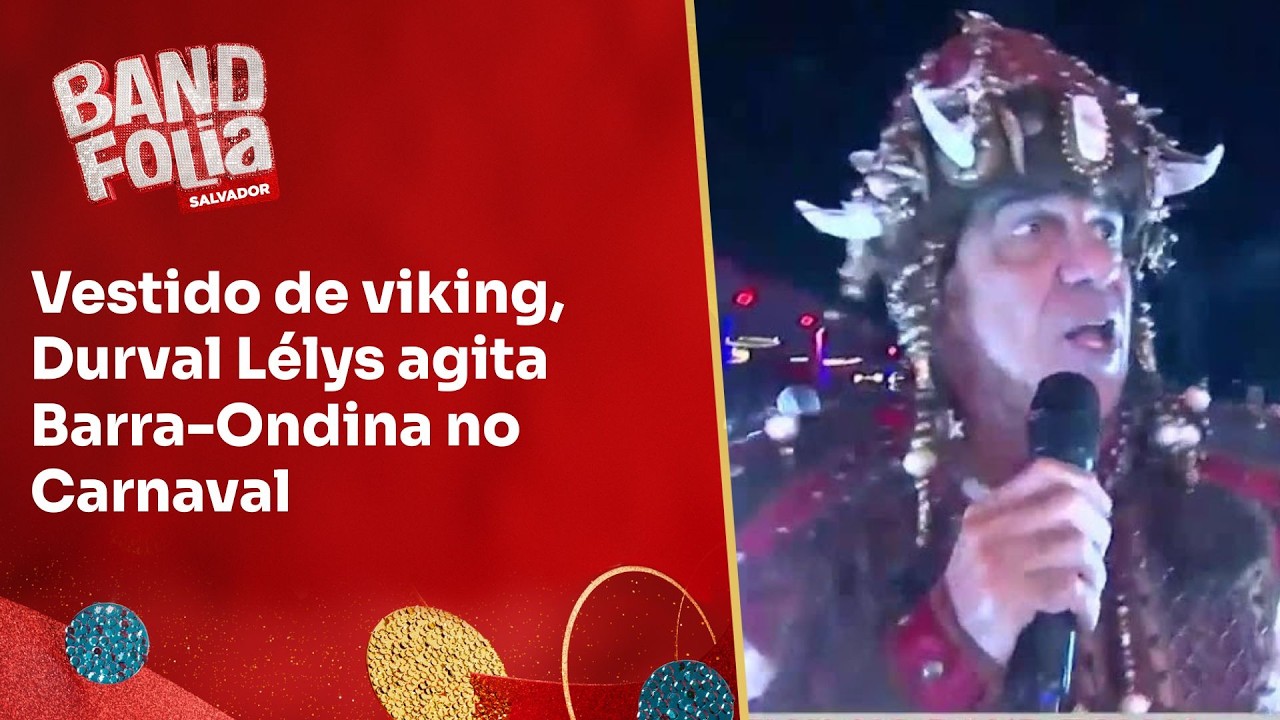 Vestido de viking, Durval Lélys agita Barra-Ondina no Carnaval | Band Folia 2026