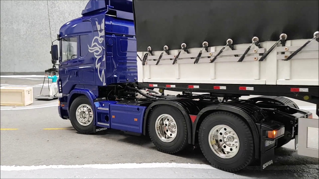 BRUTUS - TAMIYA SCANIA BLUE + GRANELEIRA 3 EIXOS BRANCA RFC