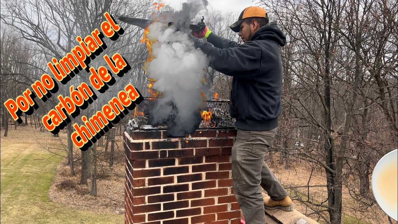 Evitando un incendio  🔥🔥de una chimenea en la parte de arriba