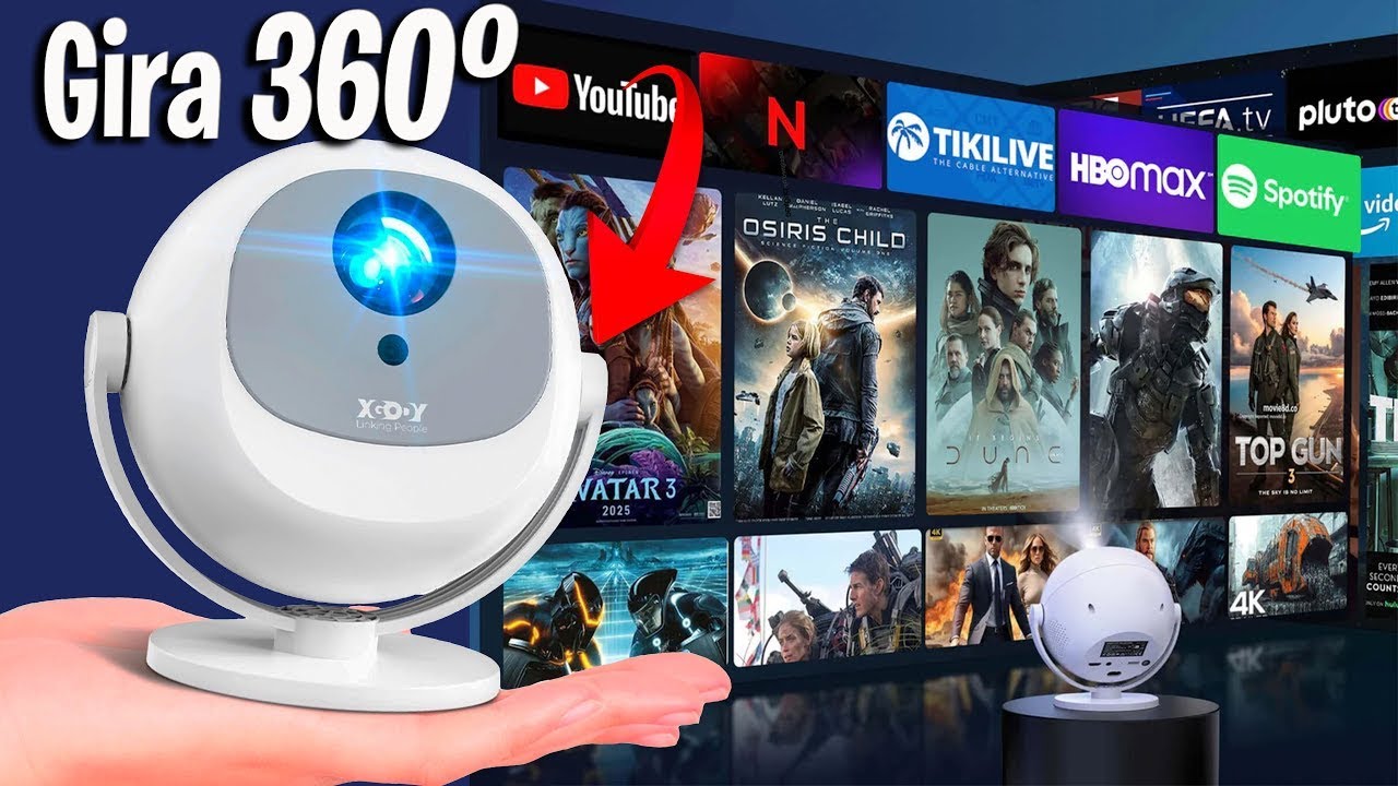 Único en el MUNDO, Gira 360º sin CABLES! Nuevo Proyector XGODY A2, Calidad de Imagen MUY MUY BUENA!
