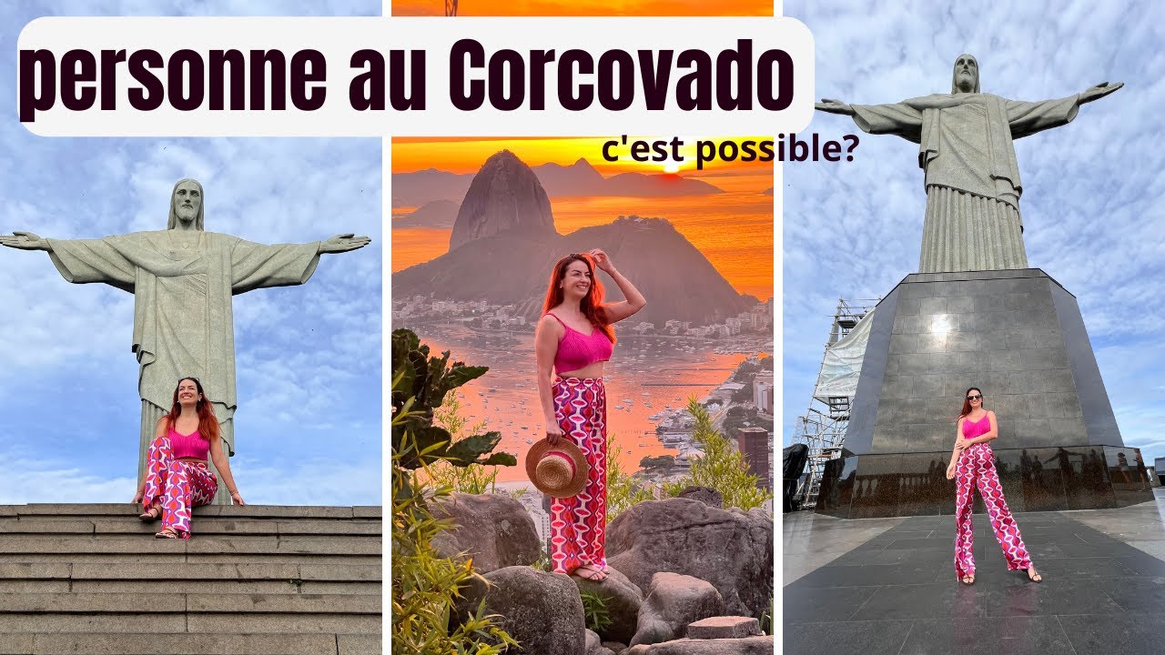 Visite du CHRIST à Rio - Lever du soleil à Rio de Janeiro au MIRANTE DONA MARTA ET CORCOVADO, Brésil