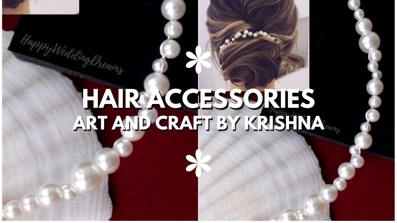 How to make hair accessories || hair brochure || pearl jewellery || @artandcraftbykrishna  ❤️🥰🫶