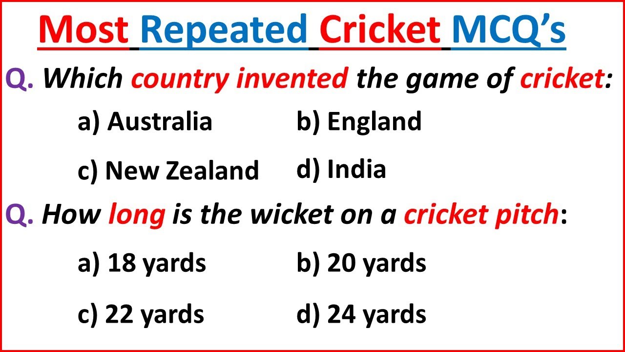 Most Repeated Cricket Mcqs | Most Important Cricket Mcqs | Cricket Mcqs 2023 | Cricket Questions