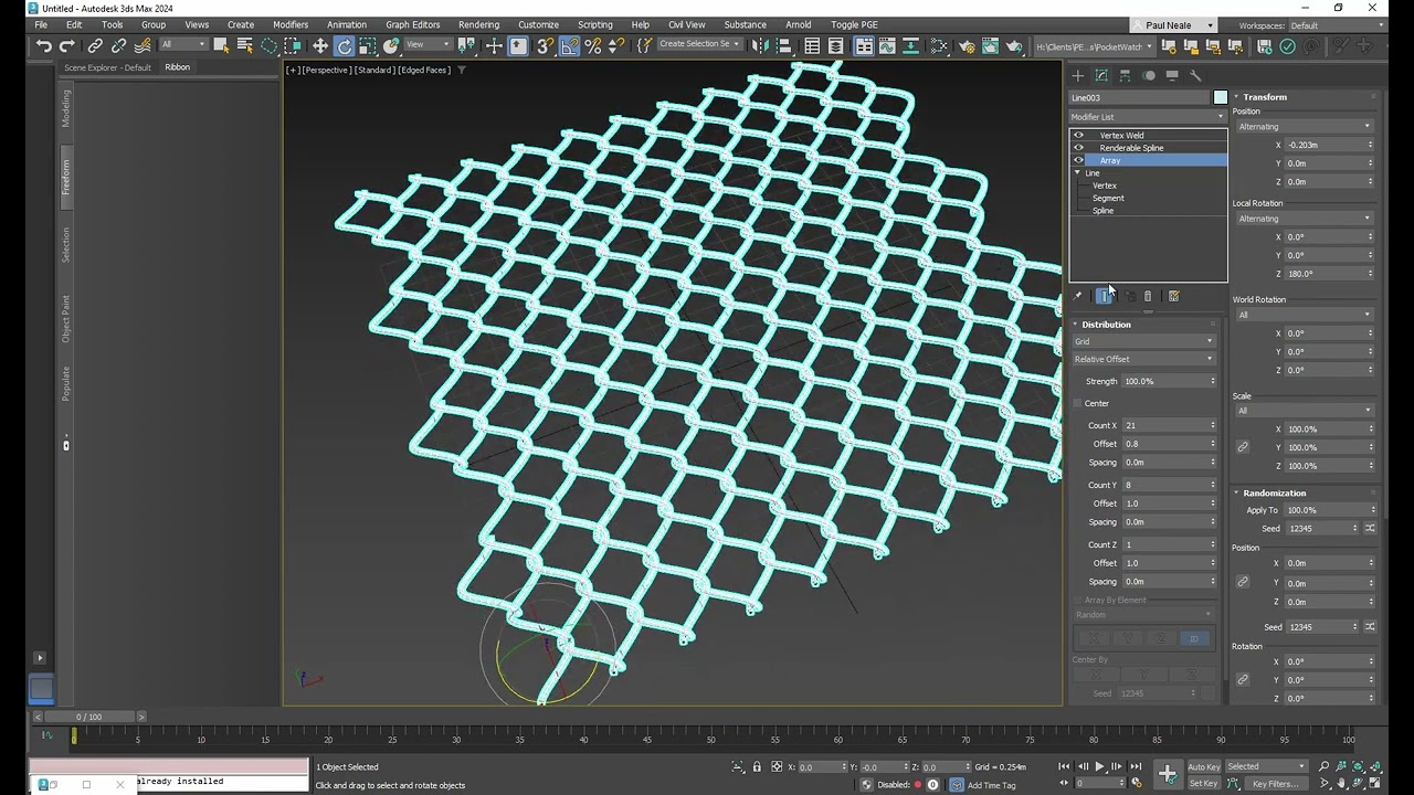 3DSMax Chain Link Fence