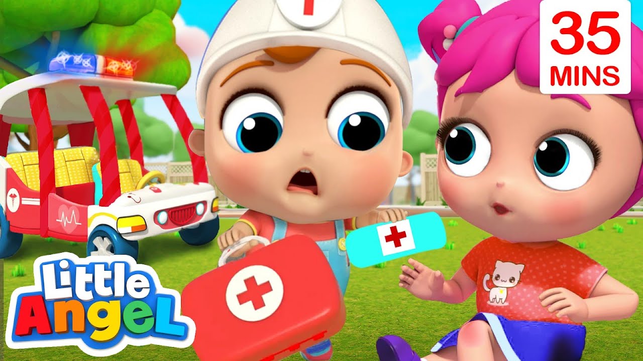 Baby John To The Rescue | Wheels On The Ambulance & More Little Angel Kids Songs