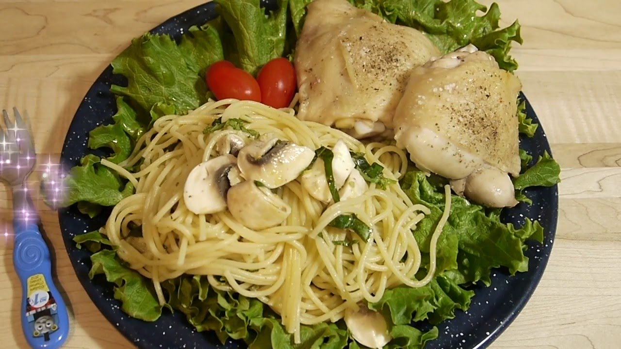 檸汁意麵＋烤雞塊 | Lemon Spaghetti and Roasted Chicken 🍗 🍋 