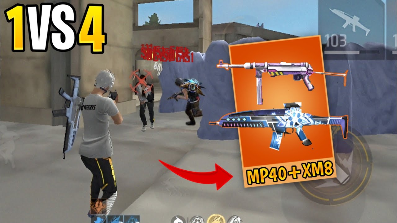 AMASSEI GERAL JOGANDO COM A XM8 E MP40 NO SOLO VS SQUAD!! RANQUEADA SOLO VS SQUAD FREE FIRE 