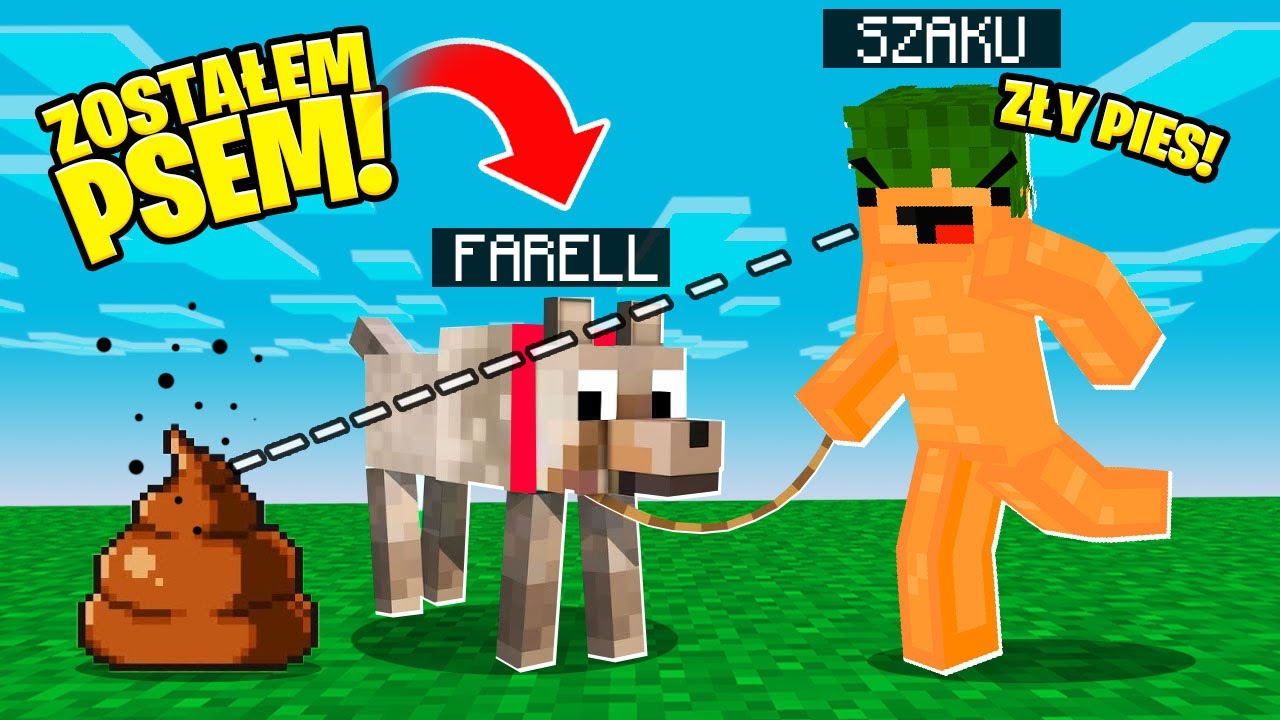 ZOSTAŁEM PSEM SZAKA W MINECRAFT!