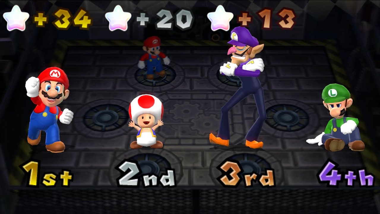 Mario Party 9 - Mario vs Luigi vs Toad vs Waluigi - Magma Mine