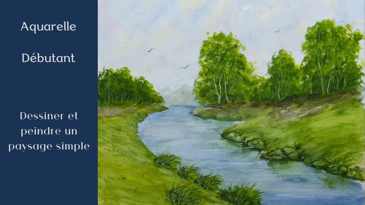 Aquarelle débutant : Au bord de la rivière