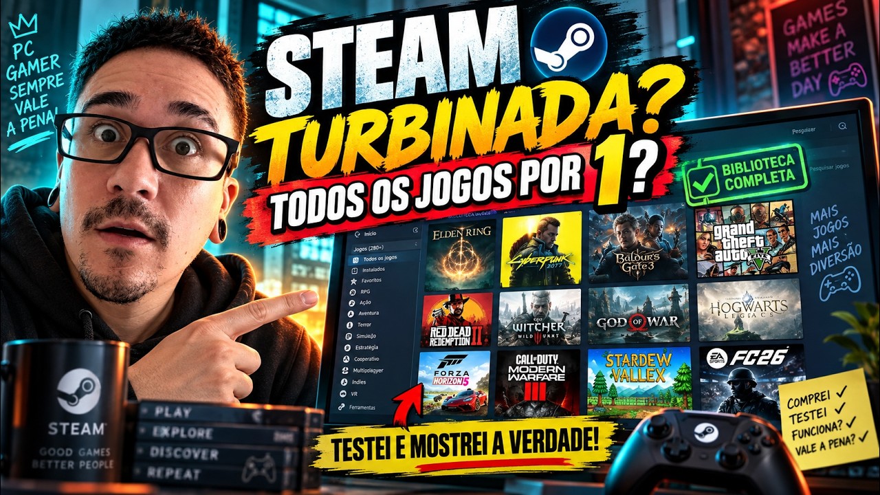 ⚠️REVELEI O SEGREDO! Como Baixar QUALQUER JOGO da Steam Quase de Gra&ccedil;a! (Jogos Steam Outubro 2026)