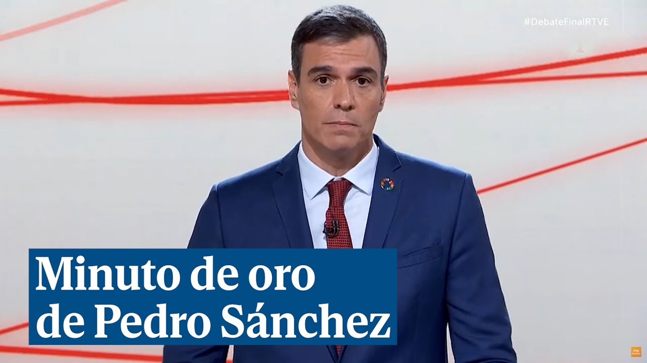 Minuto de oro de Pedro S&aacute;nchez en el debate a 3 de RTVE