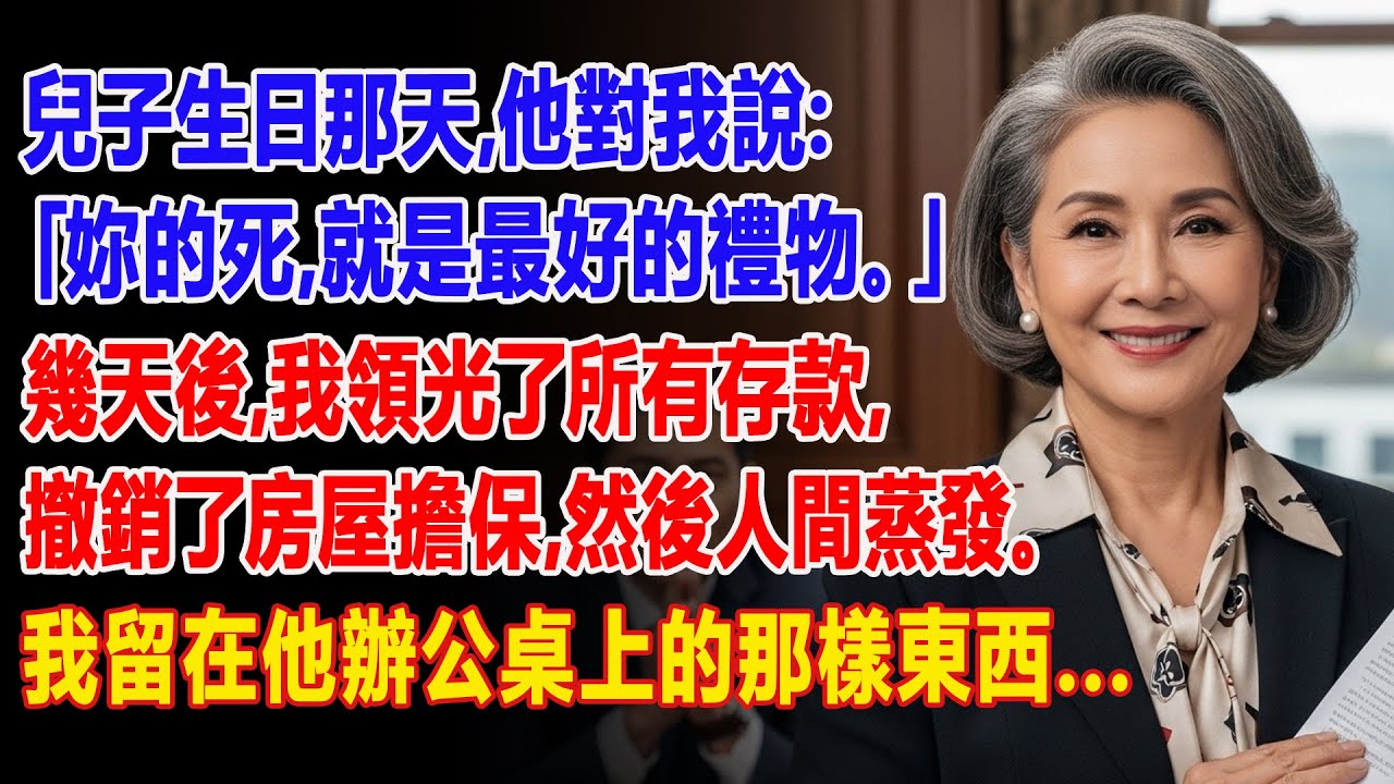 【真實故事】🎂「妳的死就是最好的禮物！」兒子在生日那天對我咆哮 — 於是我消失了…| 父母子女冲突 | 真實故事 | 故事分享 | 情感故事 | 晚年哲理 | 說故事
