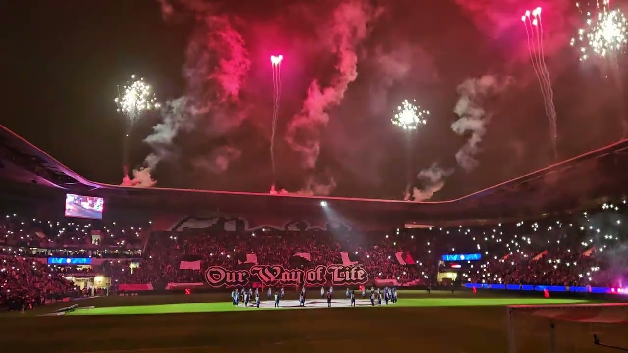 Slavia Prague fans singing the 2025 club anthem live at the stadium
