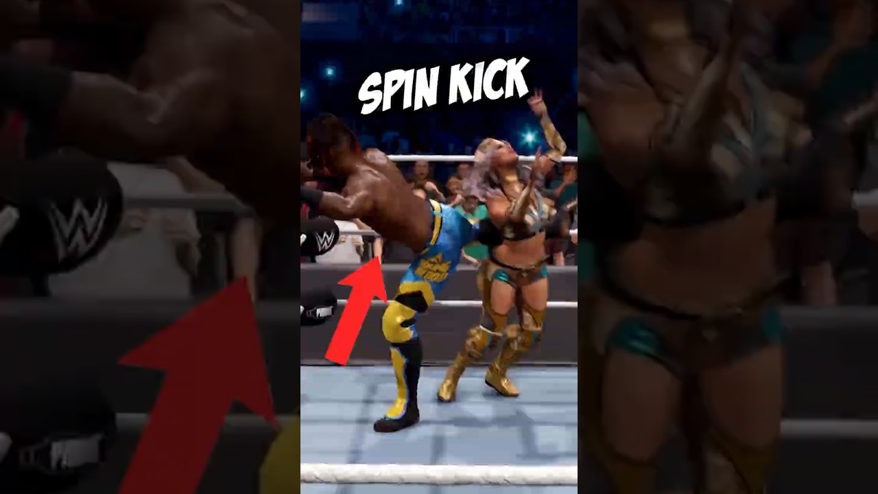 Лучшие удары ногой с разворотом, часть 2 в #wwe2k25
