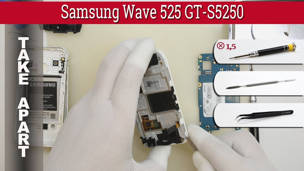 Как разобрать 📱 Samsung Wave 525 GT-S5250 Разборка и ремонт