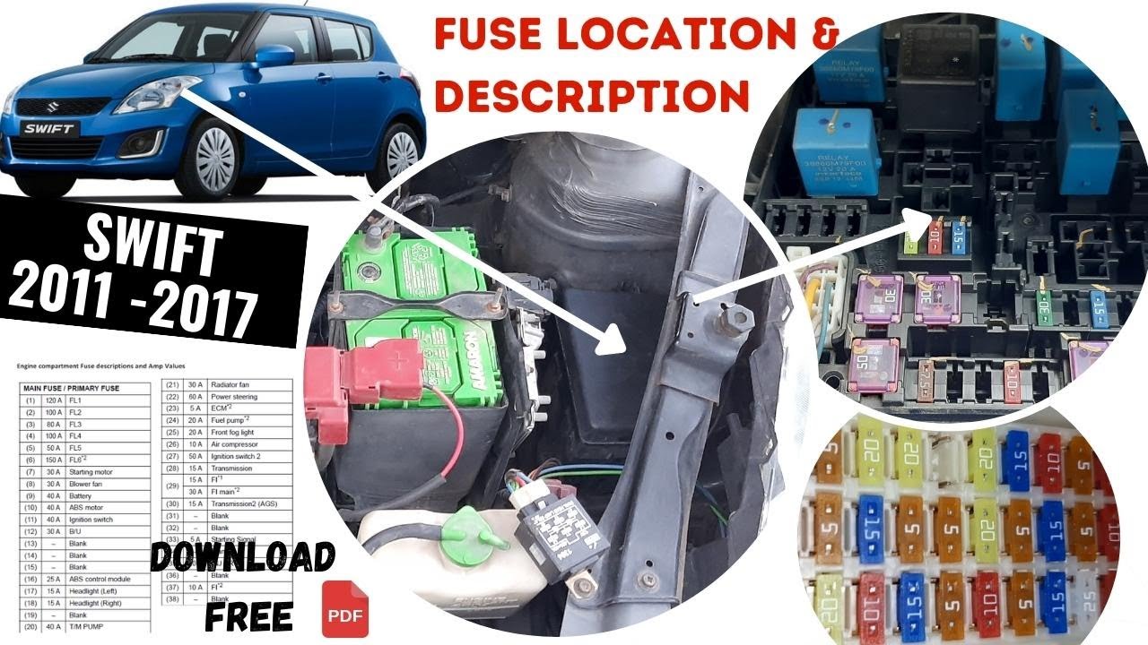 Swift / Dzire (2011 -2017) Fuse Box Location & Description Full Details (in Tamil).