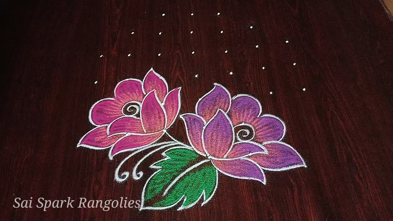 2025 New year rangoli (7*3*3) | rose flower rangoli | new year kolangal @saisparkrangolies
